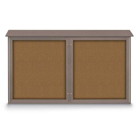 United Visual Products Open Faced Traditional Rounded Corkboard UV646ARC-SATIN-RUBBER